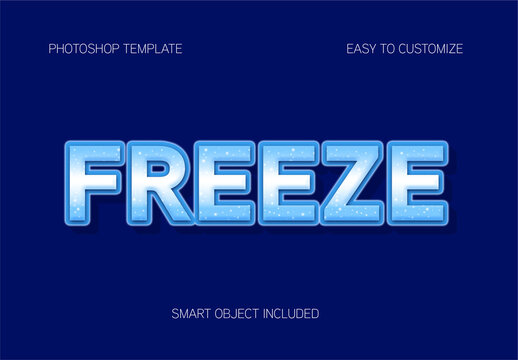 Blue And White Ice Font Glossy Frozen Text Effect