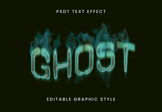 Blue Ghostly Flame Font Burning Horror Text Effect