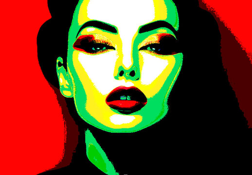Green And Red Pop Art Image Effect