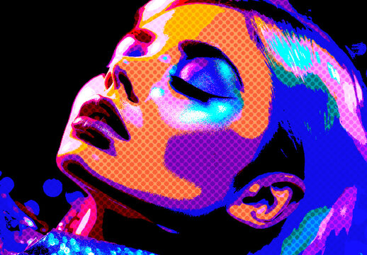 Purple And Blue Pop Art Image Effect