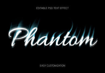 White And Blue Ghost Font Phantom Glow Fire Light Text Effect
