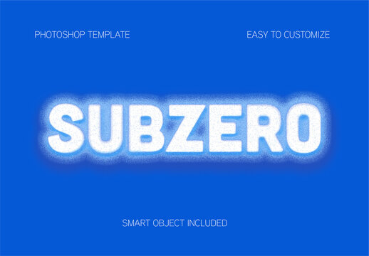 White And Blue Ice Font Glow Frozen Cold Text Effect