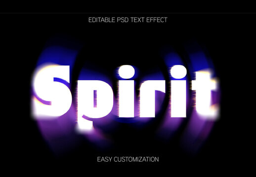 White And Purple Ghost Font Spirit Glow Neon Text Effect