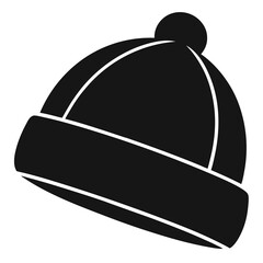 Black Silhouette Beanie Vector on White Background
