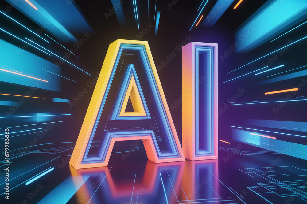 Poster ai artificial intelligence machine learning technology future innovation digital transformation auto