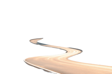 Isolated Winding Mountain Road on Transparent Background