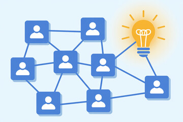 Network connection idea innovation collaboration teamwork brainstorming business strategy concept 100