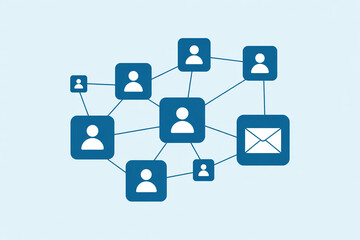 Fototapeta premium Social network connection diagram for business communication and digital marketing strategy concept