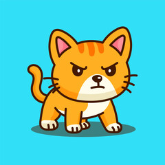 cute cartoon a cat flat design good for sticker