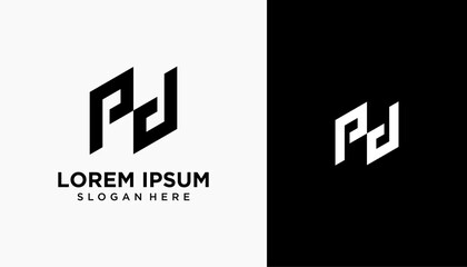Letter DP PD Logo Design , Editable in Vector Format in Black and White Color
