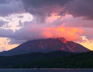 Dramatic sunset over a mountain range (1)
