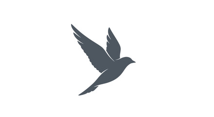 Obraz premium A bird in flight with wings spread, depicted in a minimalist style.