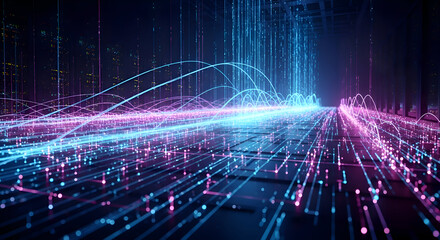 Abstract Data Stream Visualization with Glowing Light Streaks