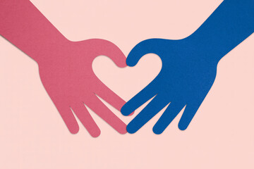 Hands forming heart shape illustration for love care support and partnership concept graphic design