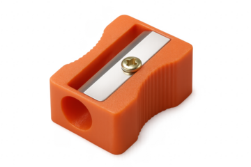 Orange Pencil Sharpener on Transparent Background
