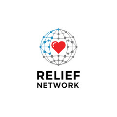 Logo for a global relief network symbolizing aid and compassion.