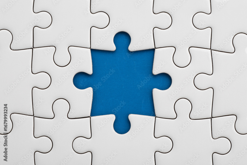 Aufkleber missing puzzle piece concept jigsaw puzzle completion strategy solution problem solving teamwork 99 