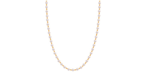 Pearls Chain Necklace Antique Jewelry Vector Illustration.

