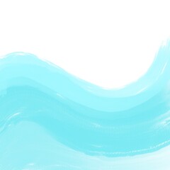 Blue turquoise water flow, abstract marine surface on white  background	
