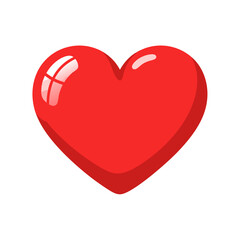 Glossy red heart shape symbol representing love, romance, passion, and affection for Valentine&rsquo;s Day and wedding