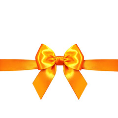 Fototapeta premium Orange Ribbon with Bow Horizontal