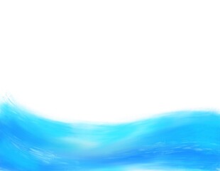 Blue turquoise water flow, abstract marine surface on white  background	
