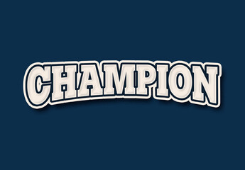 Blue Athletic Font Champion Sport Text Effect