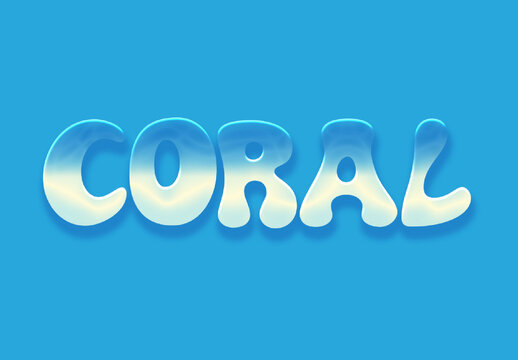 Blue And White Ocean Font Water Wave Bubble Text Effect