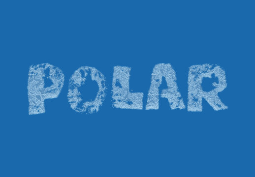 Blue Font Ice Text Effect Cracked Polar