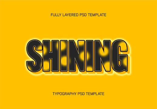 Black And Yellow Vintage Cabaret Font Glow Shining Text Effect