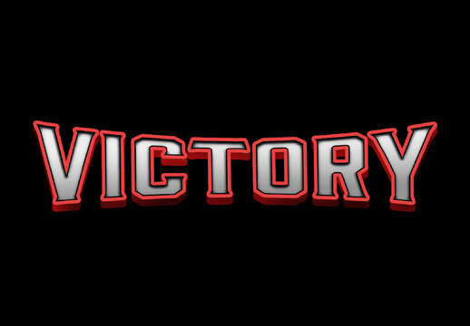 Red And Silver Athletic Font Sports Bold Strong 3D Text Effect
