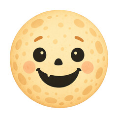 Fototapeta premium PNG Smiling cartoon moon illustration.