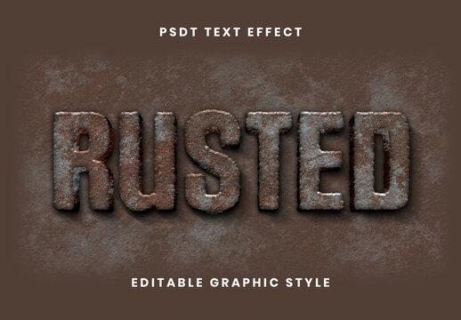 Brown Rusty Font Metal Grunge 3D Text Effect
