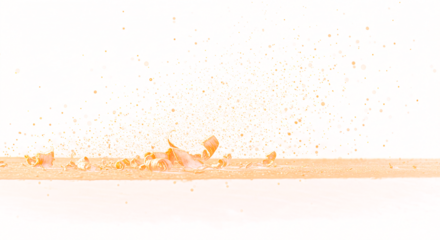 Artistic Wood Shavings in MidAir with Light Effects.