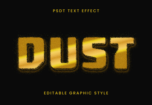 Gold And Black Golden Shimmer Sand Font Dust Particle Text Effect