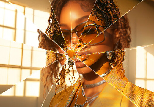 Gold Broken Mirror Image Effect