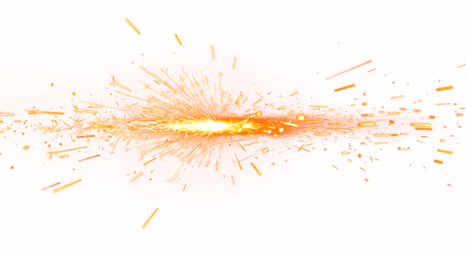Fiery Sparkler Burst Intense Glowing Embers and Trails.