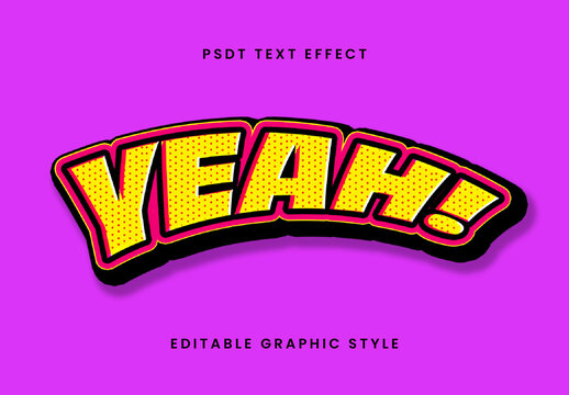 Yellow and Fuchsia Comic Text Effect 3D Halftone Bold Font