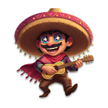 Cantinflas Pixel Art Playing Guitar
