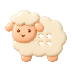Obraz premium PNG Cute cartoon sheep button illustration.