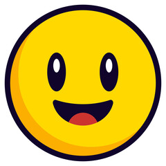 Funny Emoji Smiley Icon Smiling Face Flat Style