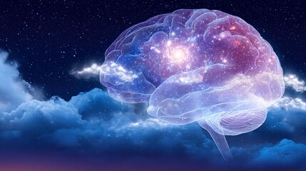 Translucent Brain With Dream Bubbles