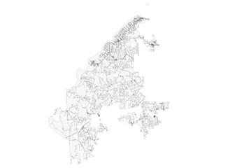 Vector city highway map of South Fulton with major roads and streets
