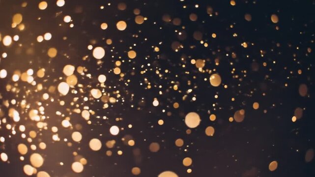 Amber orbs dance in dark ether