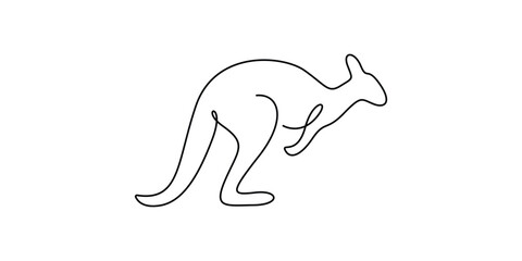 Continuous one line drawing of kangaroo. Simple minimalist style representing Australian wildlife concept vector illustration