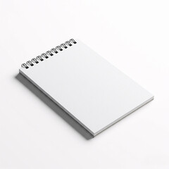 Blank spiral notebook isolated on white background. 3d illustration.