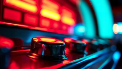 Jukebox buttons with backlit display in diner