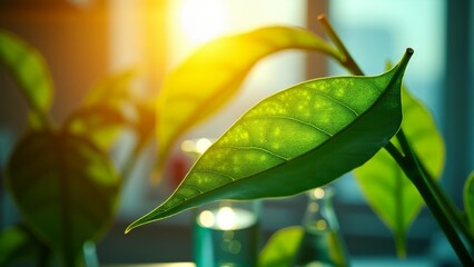 Obraz premium Artificial leaf converting sunlight into energy