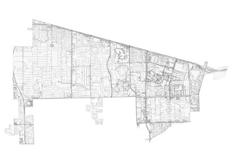 Vector city highway map of Davie with major roads and streets
