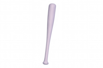 Classic white baseball bat laying on a transparent background, perfect for sports-themed projects